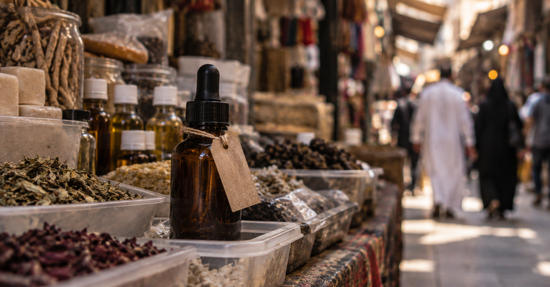 Rosemary oil bottle, topical hair treatment and SOAH shower filter shown together for an evidence-based comparison.
