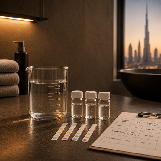 UAE Shower Water Data Reference: TDS, Hardness and Chlorine Limits by Emirate