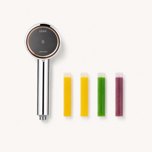 SOAH Chrome Edition shower head with four Vitamin C refills for approximately 8 months of use.