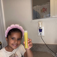 Amina from Sharjah sharing how the SOAH vitamin C shower head calmed her son’s red, irritated sensitive skin after showers