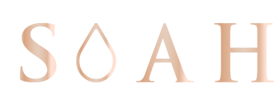 SOAH logo in rose gold with transparent background